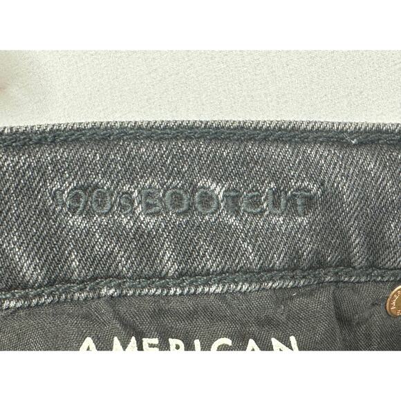 American Eagle Women's 90s Bootcut Distressed Black Denim Jeans - Size 4 (29x31) - Picture 5 of 6